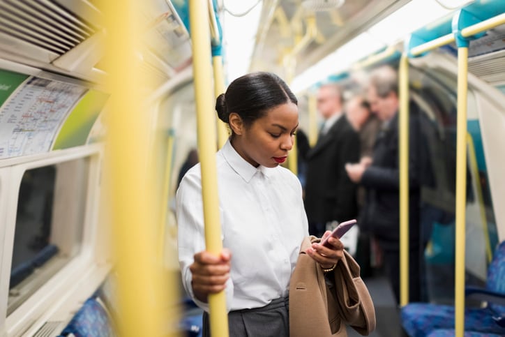 woman on train