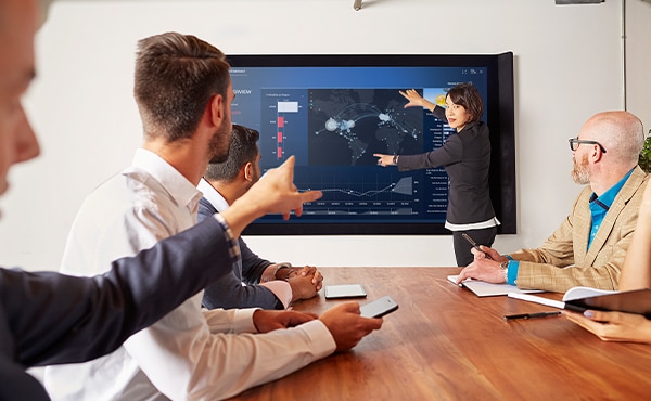 woman presenting at meeting